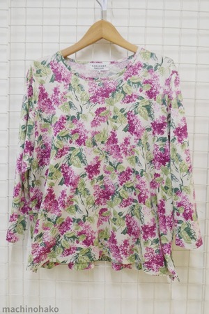 バラ色の暮し　花柄Tシャツ　ロングTシャツ　カットソー　Tシャツ