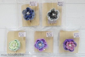 つまみ細工　ポニーフック　髪飾り　ヘアアクセサリー　つまみ　ちりめん　和