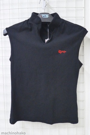 黒　Tシャツ　ノースリーブ　スタンドカラー　VIVIENNE TAM　ヴィヴィアンタム　ビビアンタム
