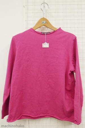 濃ピンク　カットソー　長袖Tシャツ　ロングTシャツ　綿100%　TIGRE BROCANTE　古着
