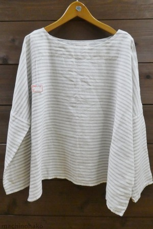 ボーダー　麻　リネン　日本製　ブラウス