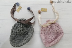 きんちゃく　巾着袋　サテンリボン　ボンボン