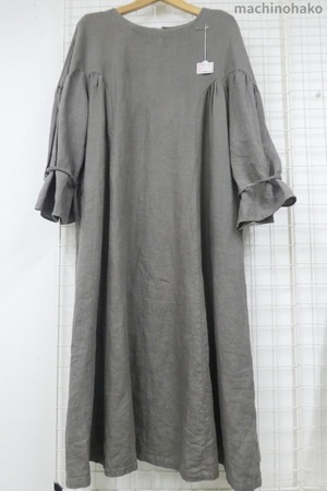 nest Robe 麻　カーキ色　ワンピース　古着　中古　難あり