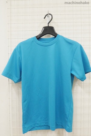 ブルーTシャツ　化繊　ブルー　アクア　Tシャツ　化学繊維　リサイクル