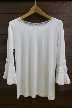 さえら　白　インナー　レース　綿