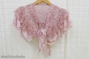 ピンクレース　ケープ　ピンク　レース　ケープ　手作り　ハンドメイド
