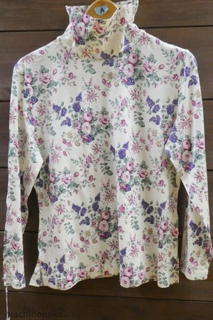 バラ色の暮し　オリジナルプリント　綿100　ハイネック　インナー