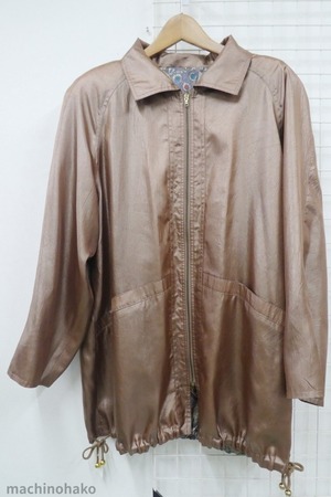 リバーシブル　コ―ト　茶　ツルツル　花粉対策