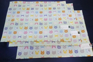 ランチョンマット ランチマット 敷物 ミントグリーン 淡い緑 セージグリーン 緑系 猫柄 ネコ柄 ねこ柄 オマケ