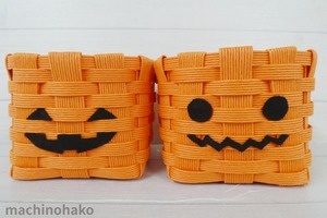 カゴ　ジャック　ジャックオーランタン　オレンジ　ミニカゴ　オバケ　ハロウィン　クラフトバンド