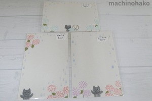 猫ポストカード　ポストカード　アジサイ　紫陽花　あじさい　猫　イラスト　絵葉書　絵
