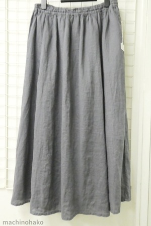 無印良品　グレイ　麻　リネン　XL　裏地付　大きいスカート