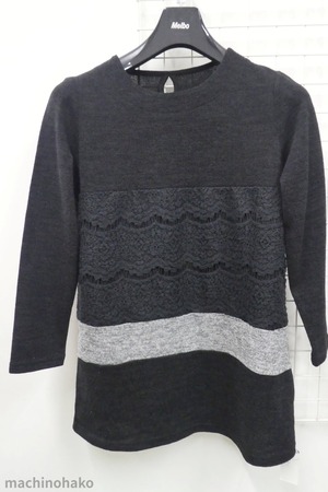 チュニック　黒　ブラック　レース