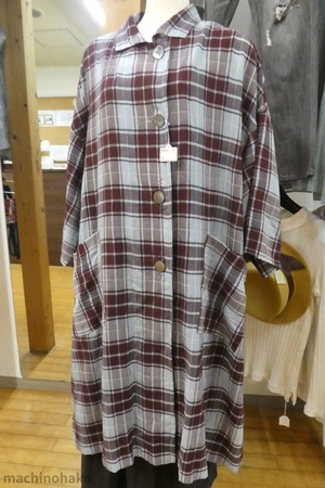 チェック　コート　こもれび　春コート　スプリングコート