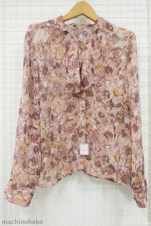 長袖　長袖シャツ　シフォンシャツ　シフォン　花柄