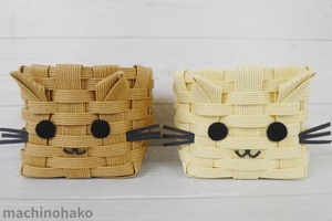 カゴ　ネコ　モカ　ミニカゴ　猫　ねこ　アイボリー　クラフト　かご　籠