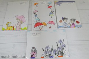 ポストカード　2枚で100円　葉書　梅雨　絵　イラスト　七夕