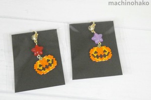 ハロウィンチャーム　かぼちゃ　ジャックオーランタン　カボチャ　南瓜　チャーム　ハロウィーン　ビーズ　ハンドメイド