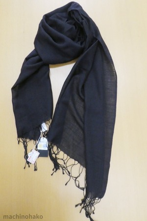 黒ストール　未使用　シルク　絹　毛