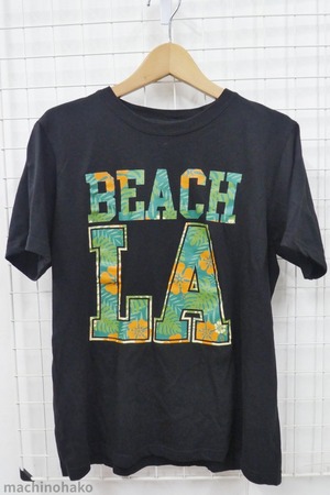 LA　黒T　M　ブラックTシャツ　Tシャツ　T　メンズ　メンズTシャツ　古着　リサイクル　紳士物