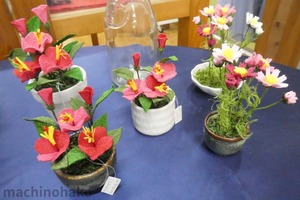 ハイビスカス　鉢　ハイビスカス　ミニ鉢　ミニコスモス　秋桜　こすもす　コスモス　飾り　造花