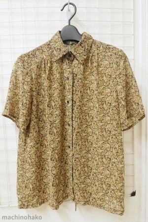 ブラウス 古着 レトロ 紐付き 紐付 テロテロ シャツ