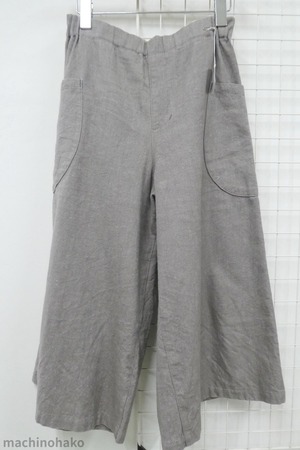 ガウチョ　ワイドパンツ　ショート　麻綿　綿麻　リネンコットン