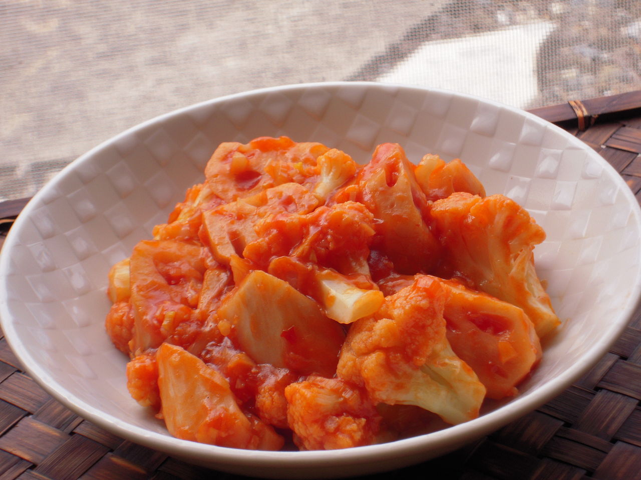 蓮根とカリフラワーのチリソース マクロビオティック 簡単 料理 レシピ ゆん ｓ