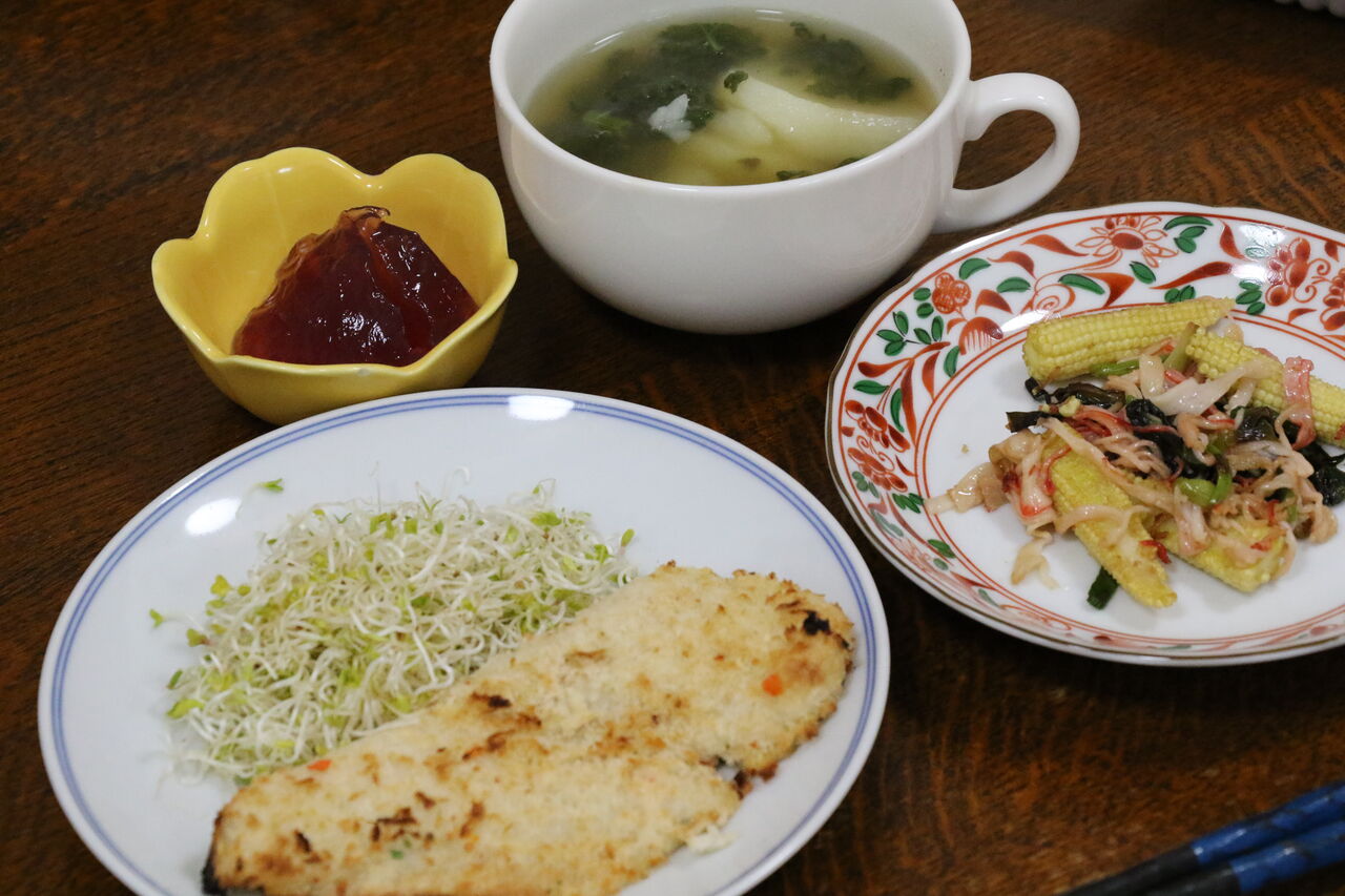 今日の晩飯 白身魚のパン粉焼き ロングブラックが飲めると思ったのに 新 マダム珍味の晩飯速報