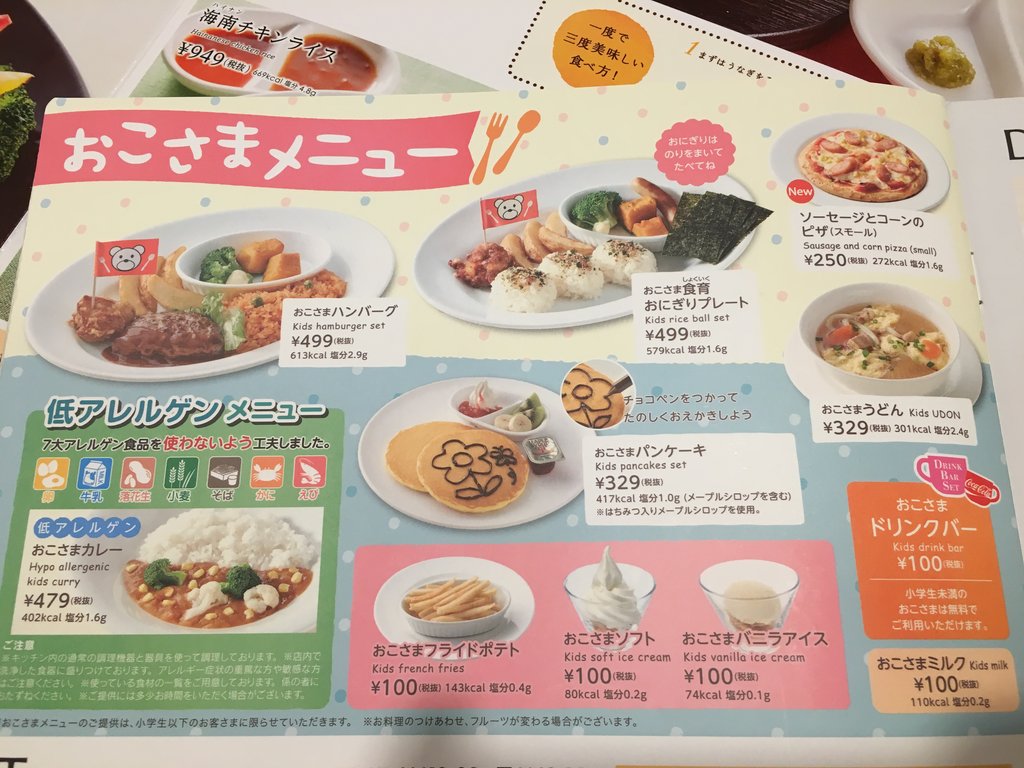 アレルギー対応ファミレス かごのや 日本橋三越食堂 ジョナサン 窓 New York 再び