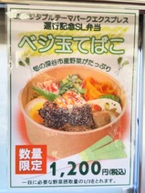 秩父鉄道SL秩父麦酒号車内写真ベジ玉てばこ