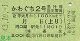 富士急行165・169系急行かわぐち号復刻急行券2