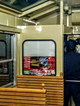 夜桜トロッコ車内