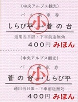 中央アルプス観光バス乗車券1