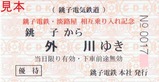 銚子電鉄・淡路屋相互乗り入れ記念優待乗車券