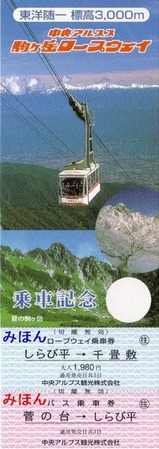 中央アルプス観光バス乗車券3