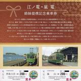京福電気鉄道版江ノ電・嵐電姉妹提携記念乗車券