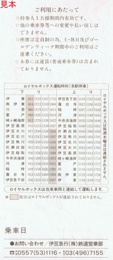 RoyalBox試乗券裏