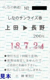 しなの鉄道ライナー券1