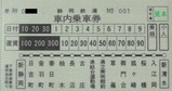 静岡鉄道静岡線車内乗車券甲
