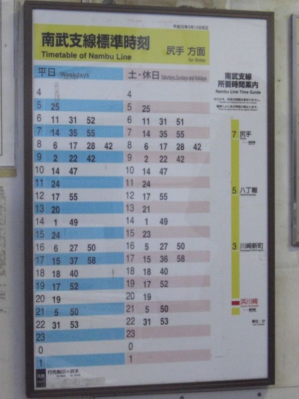 時刻 線 南 表 武