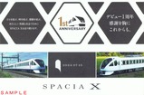 スペーシアX1周年記念乗車券台紙裏