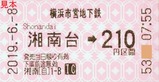 20190608ブルーライン湘南台駅乗車券