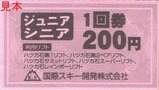 国際スキー開発第1ペアサミットスーパーレインボー1回券JrSr