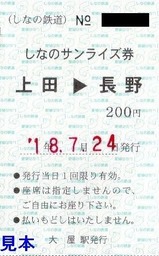しなの鉄道ライナー券4