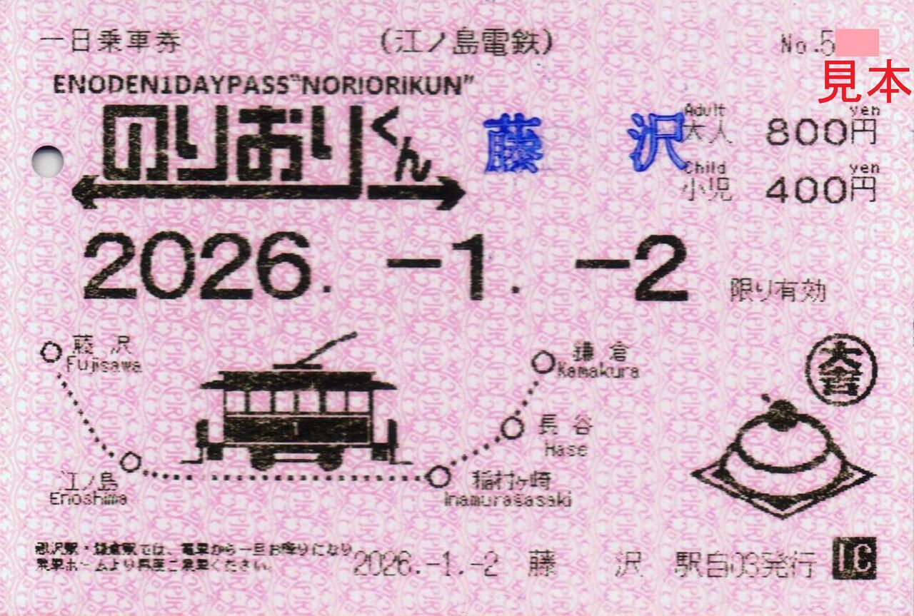 江ノ島電鉄 令和8年謹賀新年 : 13番まどぐち