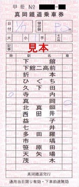 真岡鐡道乗車券SL車内H180107
