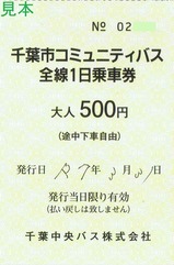 千葉中央バス千葉市コミュニティバス全線1日乗車券大人