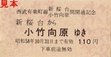 西武有楽町線新桜台小竹向原間開通記念硬券2