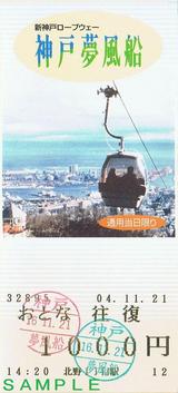 新神戸ロープウェイ機械券2004表